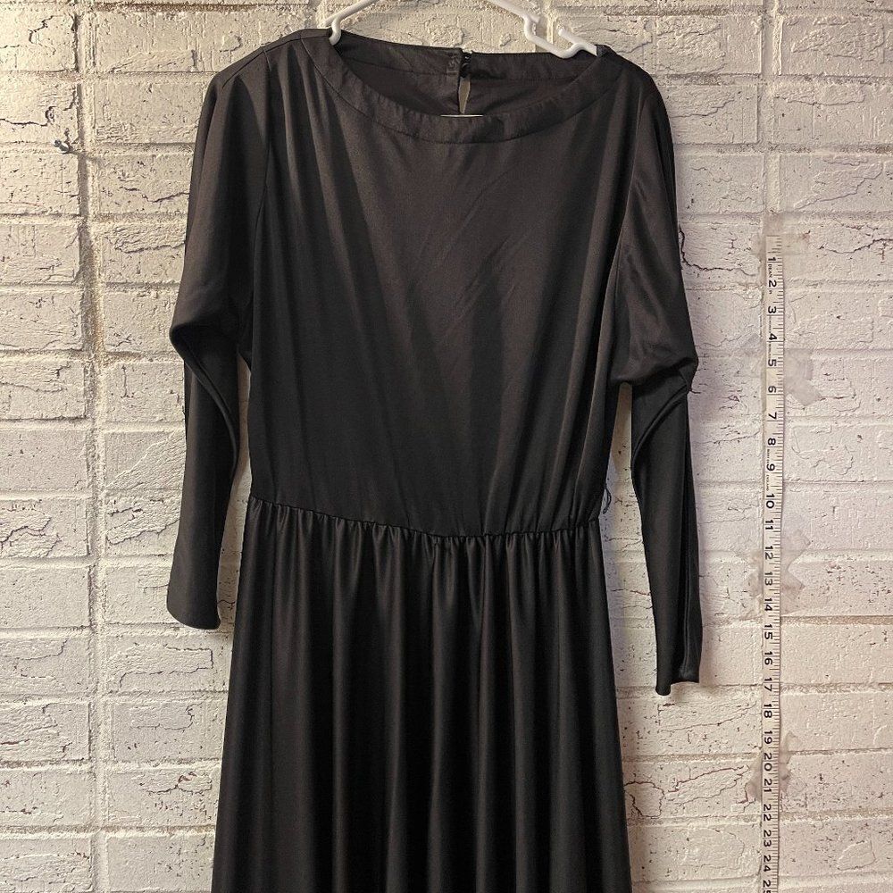 Vintage 70s Murray Meisner Classic Black Dress Small